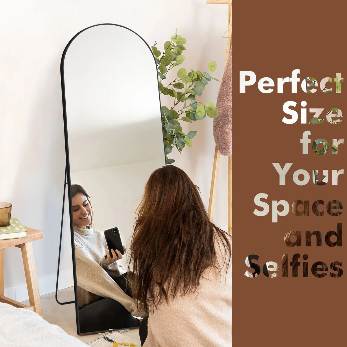 64x21 Full Length Floor Mirror. Large Full Body Aluminum Alloy Frame Standing Mirror with Stand and Wall Mount Option