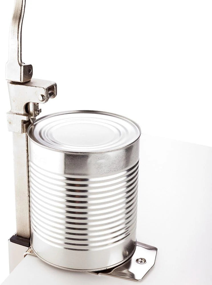 18-inch commercial can opener. 1 heavy-duty industrial can opener - with a fixed base design. ergonomic handle. can opener that can be fixed on the tabletop. built-in blade. suitable for opening food cans.