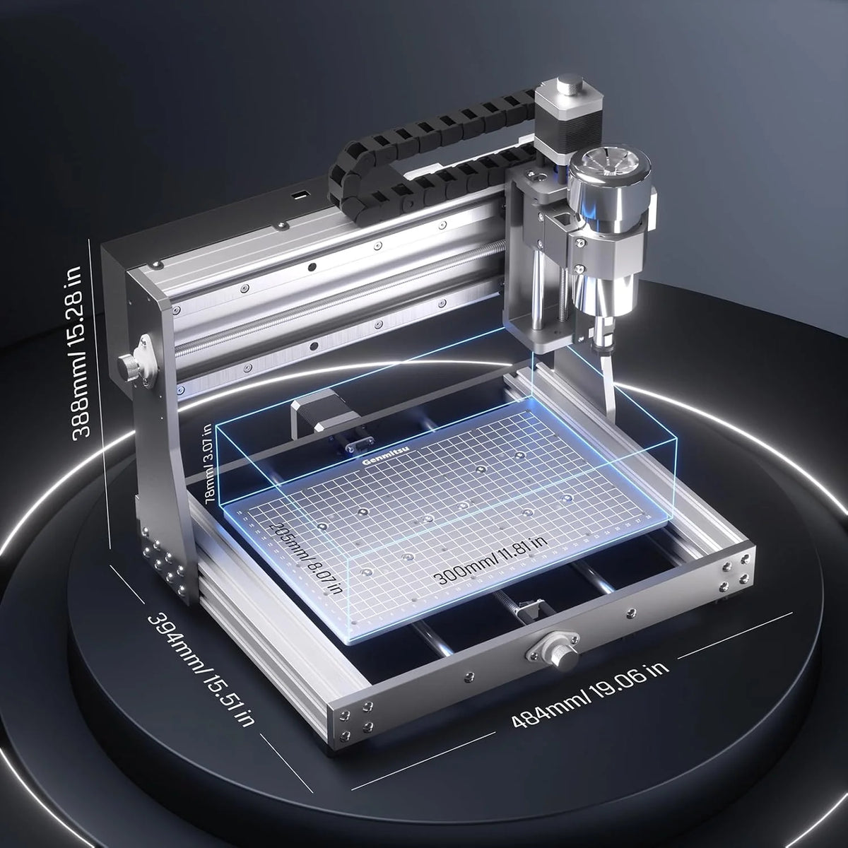 Router Kit GRBL Control 3 Axis Plastic Acrylic PCB PVC Wood Carving Milling Engraving Machine with Offline Controller. XYZ Working Area 300 x 180 x 45mm