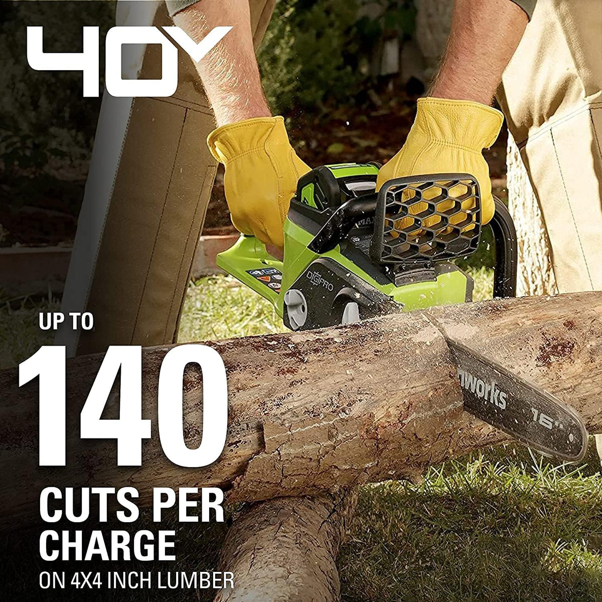 40V 16-inch electric saw. equipped with 4Ah USB battery (power bank) and standard charger