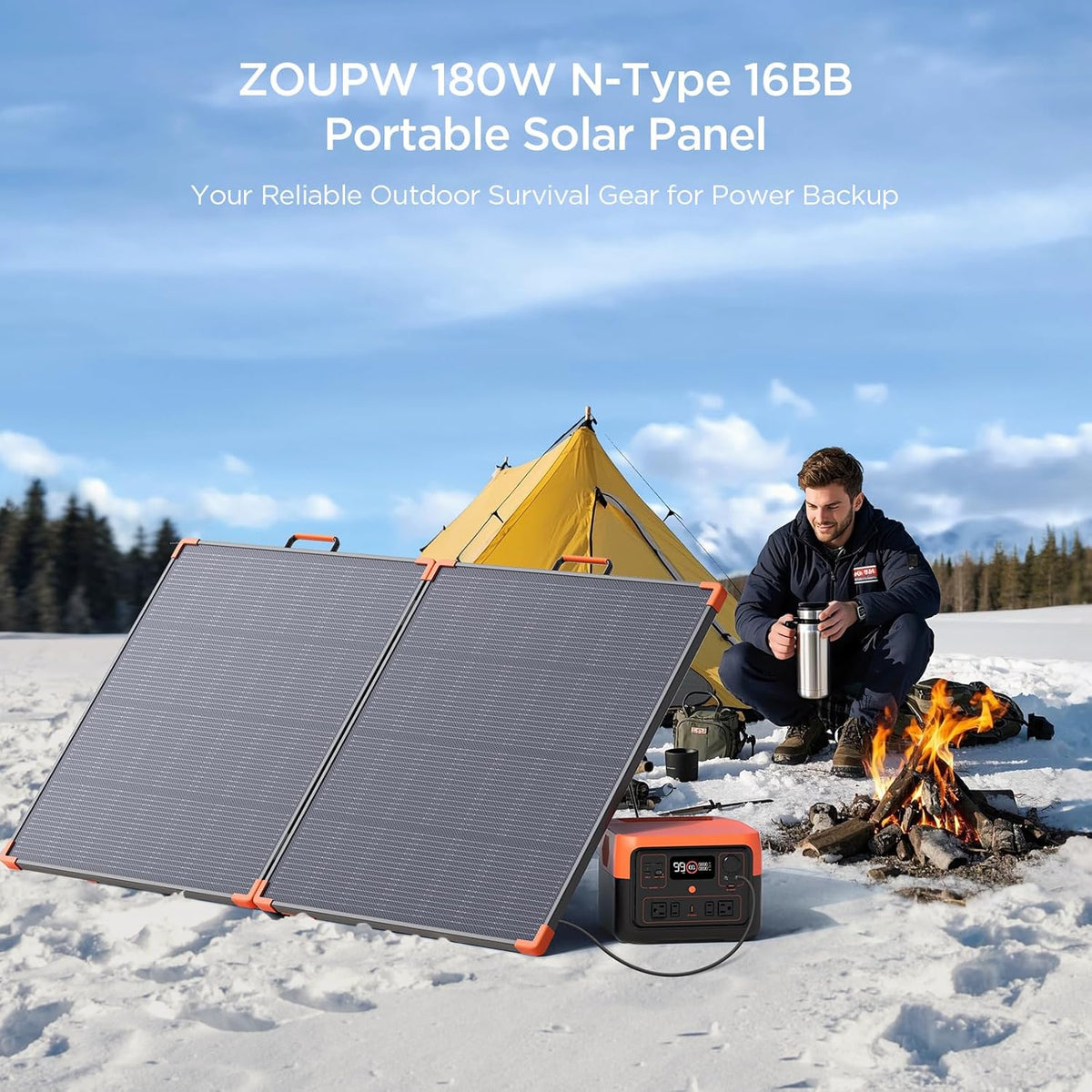 350-watt portable solar panel. suitable for power stations. hurricane emergency supplies. 43-volt foldable solar charger (25% efficient. IP68 waterproof rating. 4 reinforced stands. suitable for camping and RV travel)