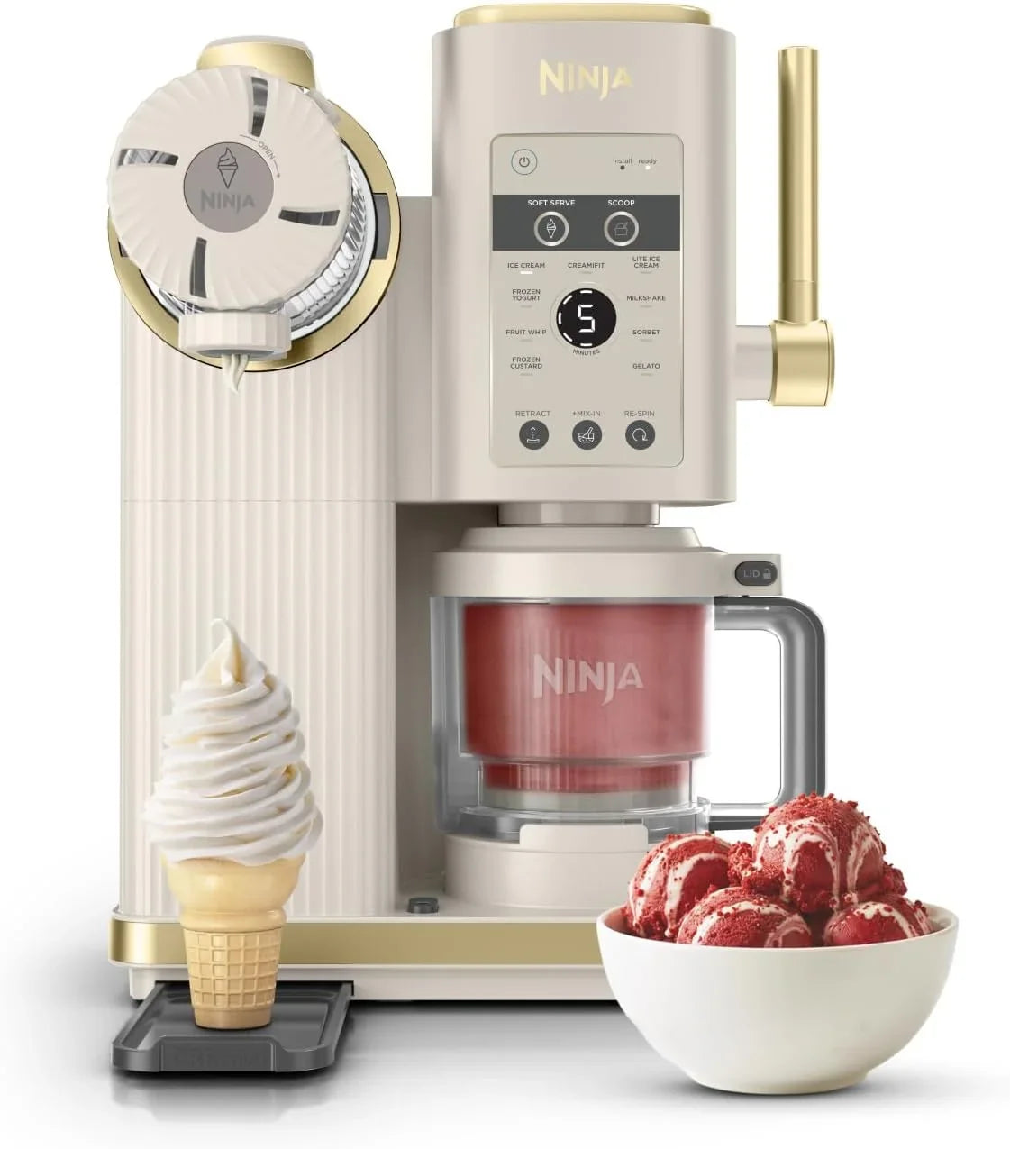 Ninja CREAMi Scoop & Swirl Eismaschine mit 2 Behältern. 13 Funktionen. für Eiscreme. Softeis. Gelato. Sorbet. Milchshakes und mehr. mit Mix-In-