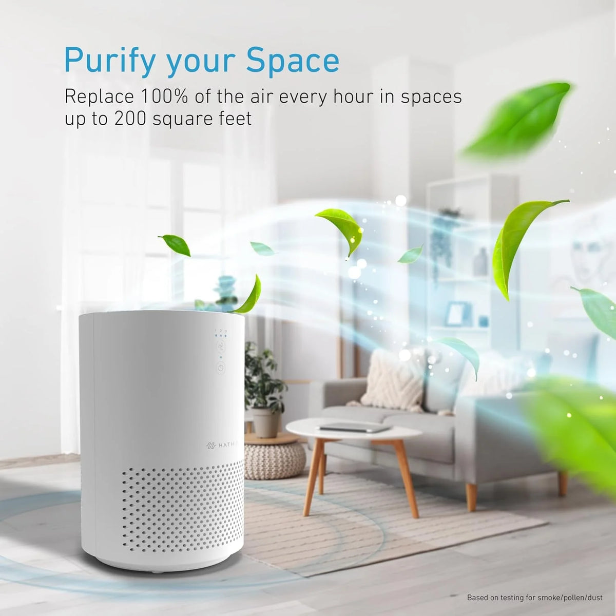 A truly efficient air filter household air purifier. capable of removing 99.9% of dust. smoke. pet dander. odors. and volatile organic compounds. with a coverage area of up to 1500 square feet. A quiet air purifier with intelligent sensors. suitable