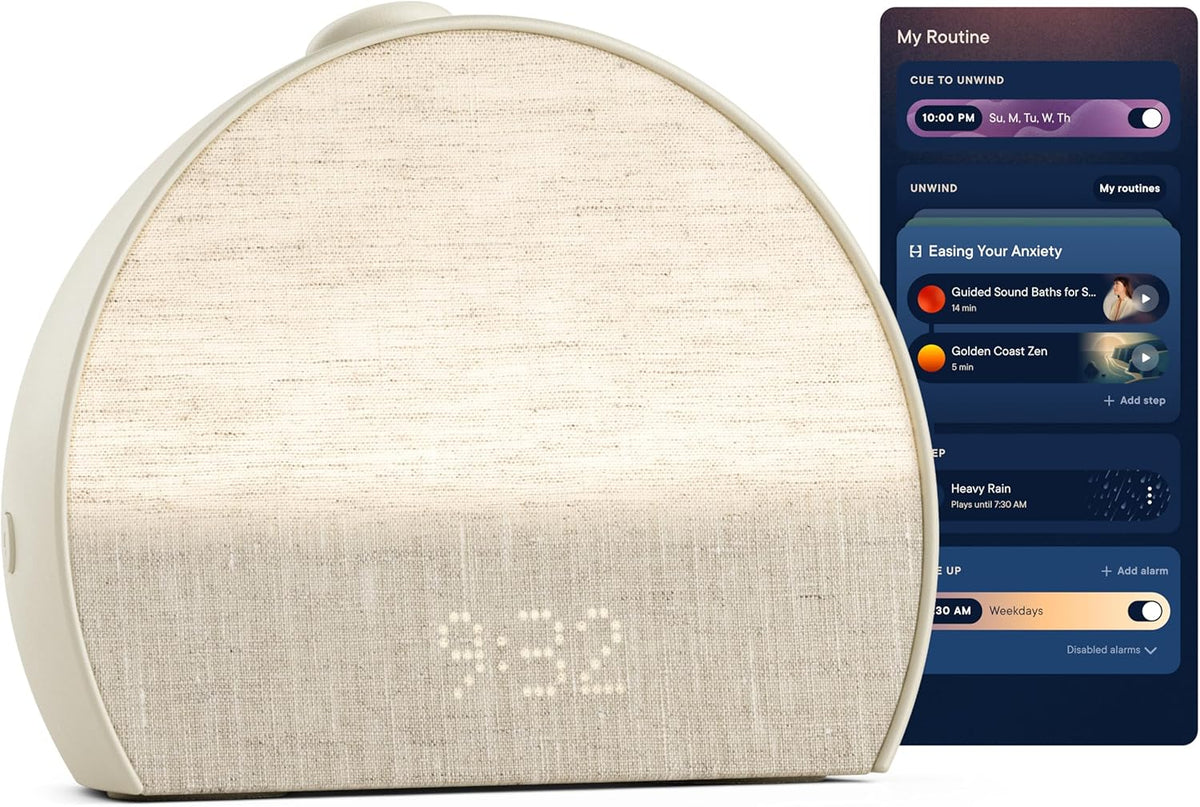Sunrise alarm clock. audio equipment. smart lamp (rubber material) - White noise mode. screen-free sleep program