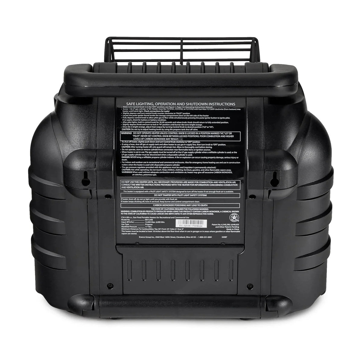 12.000 BTU Portable Propane Heater – 2 Heat Settings. ODS Safety Shut-Off. Camo