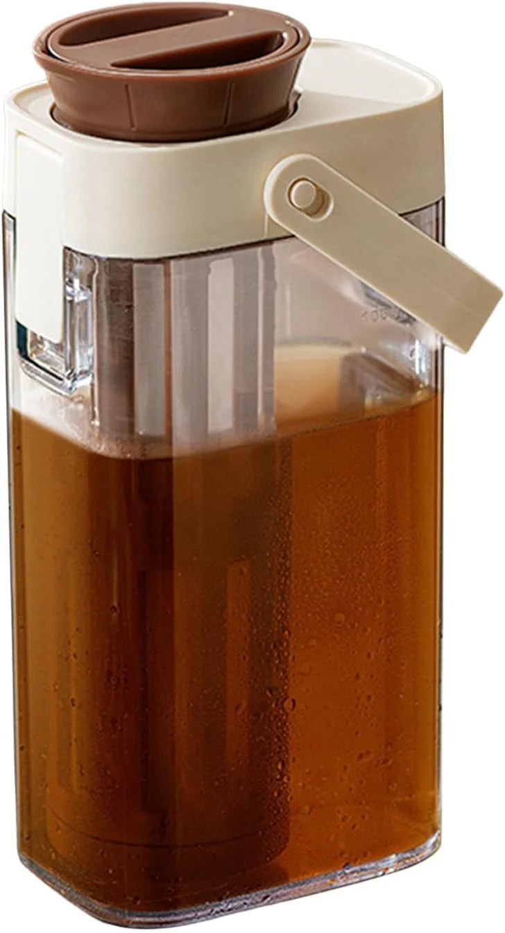 Iced Tea Pitcher. Tea Beverage Container. Leak Proof Dispenser with Transparent and Large Capacity Design for Outdoor Picnics. Parties. or Barbecues. 1 Piece