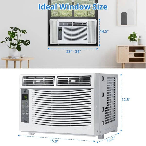 6.000 BTU 115V Window Air Conditioner with Reusable Filter. for Rooms Up to 250 Sq. Ft.