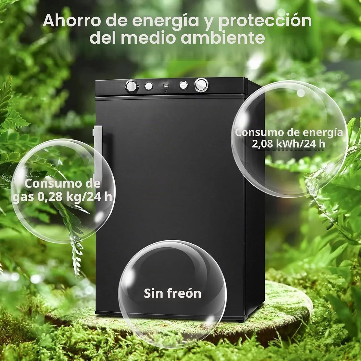 SMETA Nevera de Gas Butano. 100L con Congelador. Trivalente 12v 220v Gas. Frigorifico 12v. sin Ruido. Nevera para Furgoneta Camper Caravana