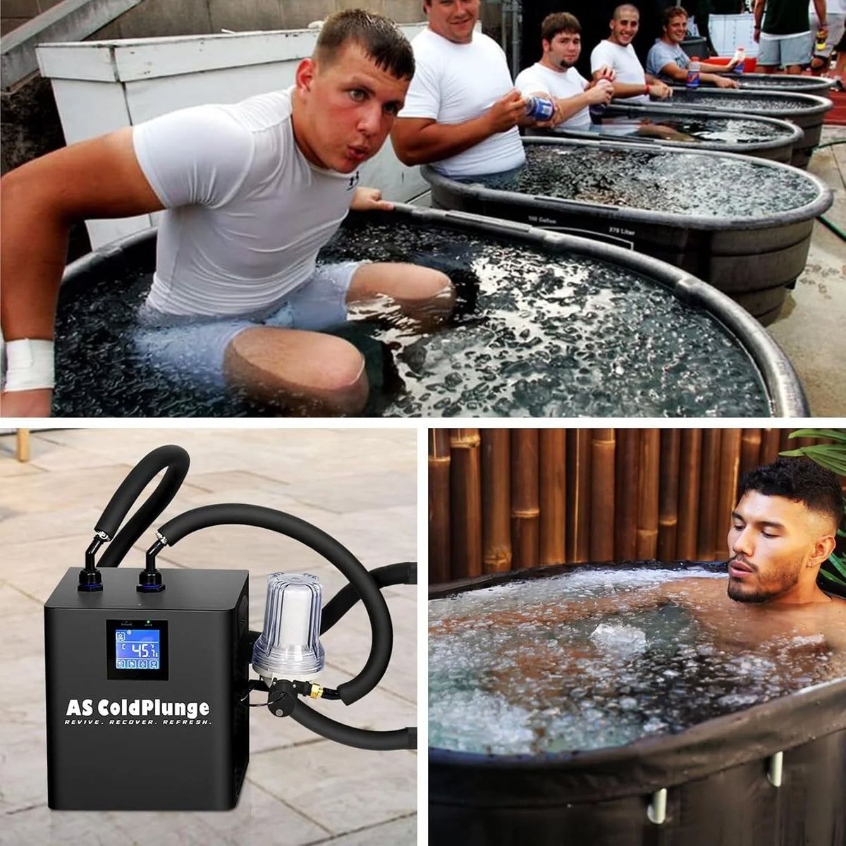 Ice Bath Water Chiller for Cold Plunge Tubs. 1/3 HP Upgraded Ice Bath Chiller with External Filter Water Pump. Ideal for Cold Plunge Recovery Ice Bath Tubs Home Use 110V Cooling Chiller