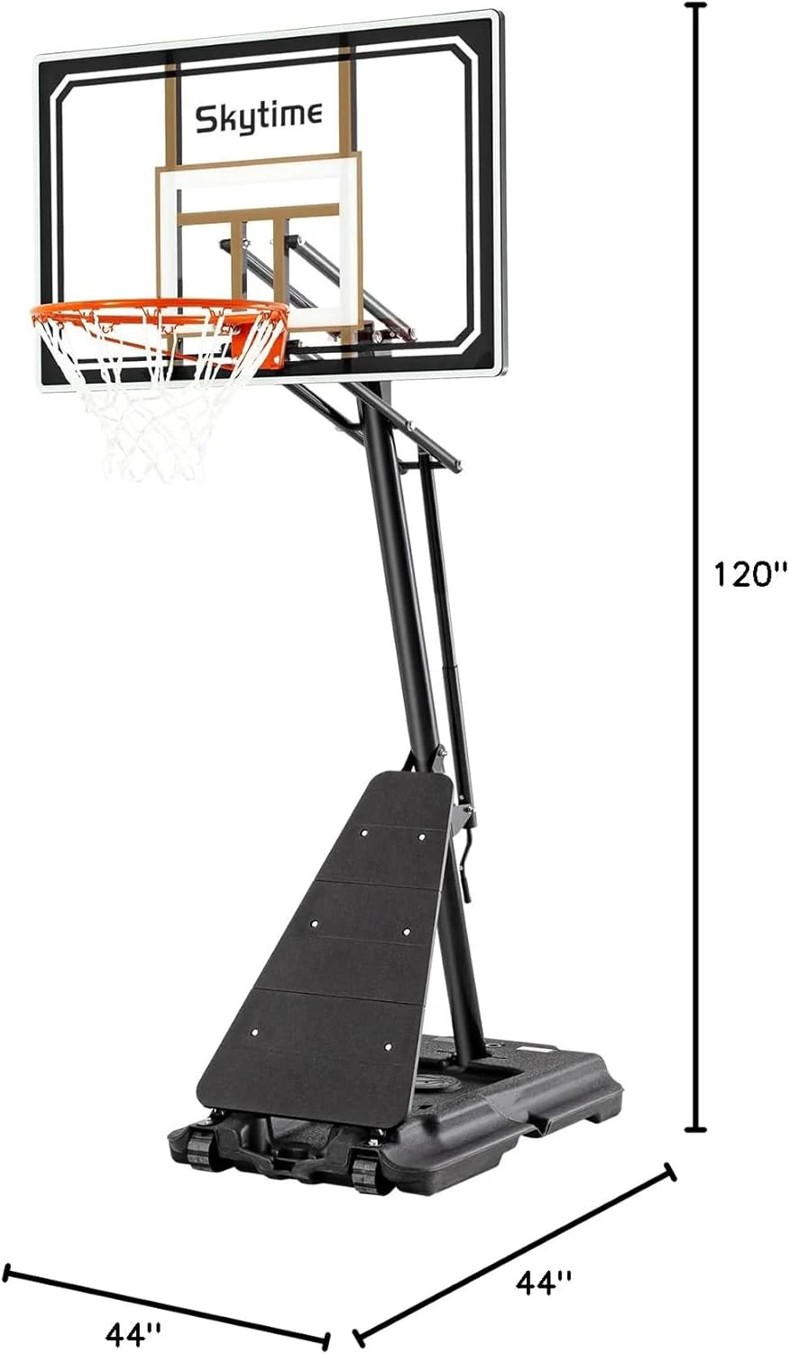 Basketball Hoop 48 Inch Backboard Portable Basketball Hoop Outdoor.5.3-10ft Stepless Regulation Crank Adjust Basketball Goal System