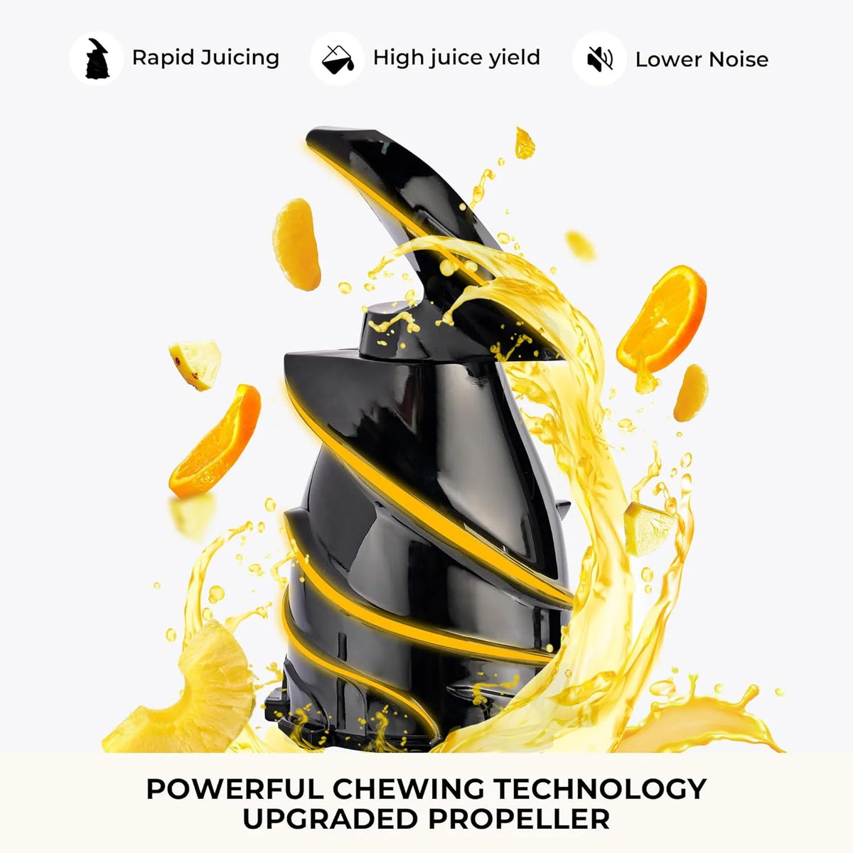 Cold press juicer. 5.3-inch feed opening. slow-speed mixing type machine. power 300 watts. capable of extracting whole fruits and vegetables. easy to clean. high juice output. white appearance