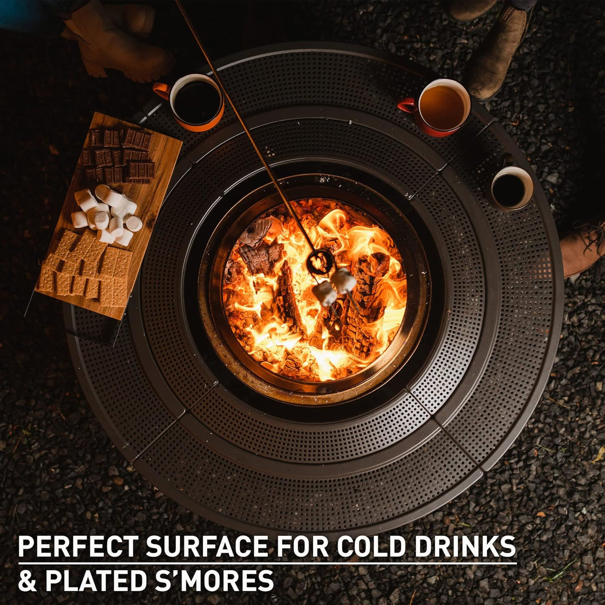 52.6-inch fireplace surround tabletop - Portable protective partition for wood-burning fireplace. ensuring safety and enhancing space - Powder-coated steel and UV-resistant outdoor fabric material. black