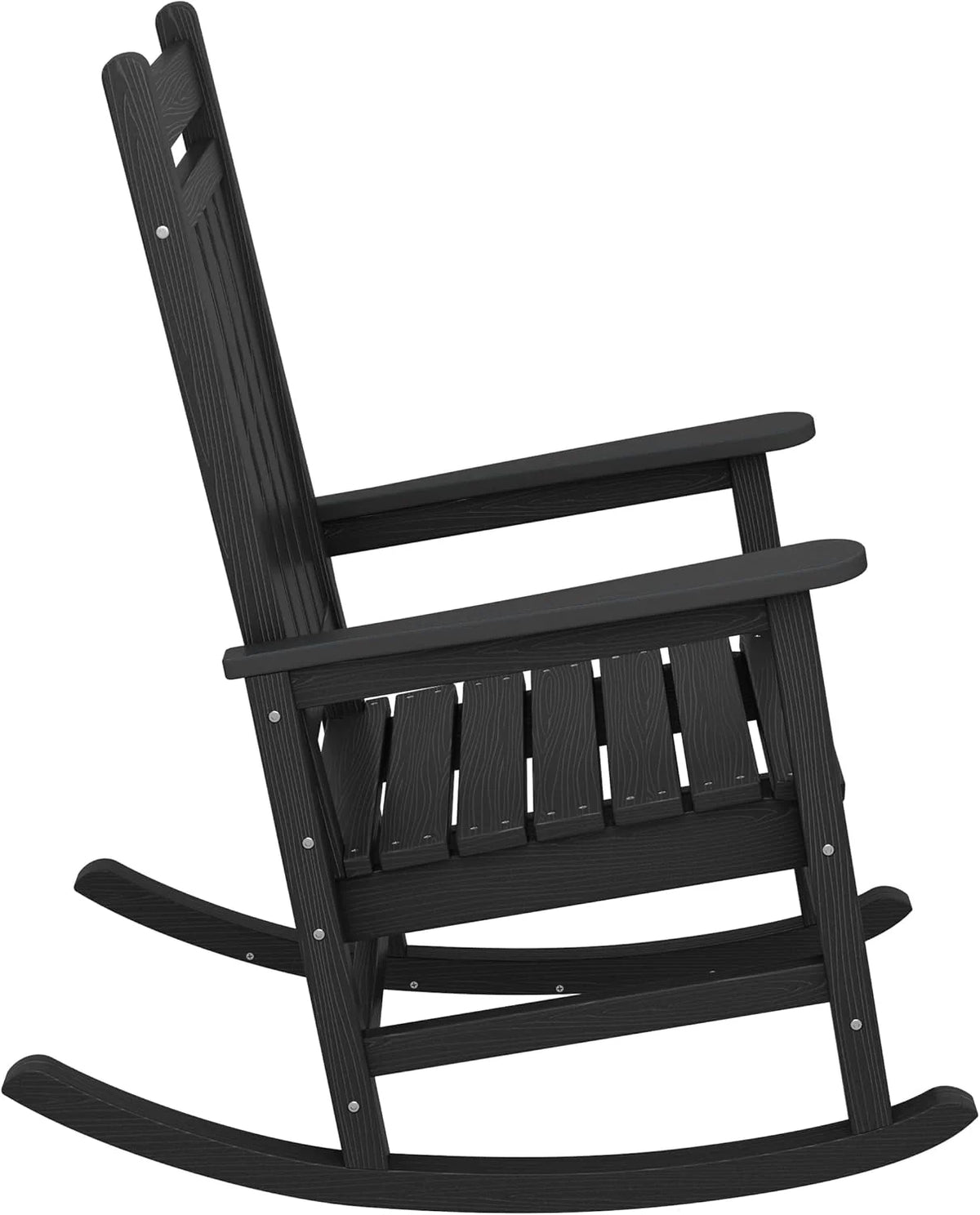 Outdoor Rocking Chair. HDPE Rocking Chair for Adults. All Weather Porch Rockers for Lawn Garden. White