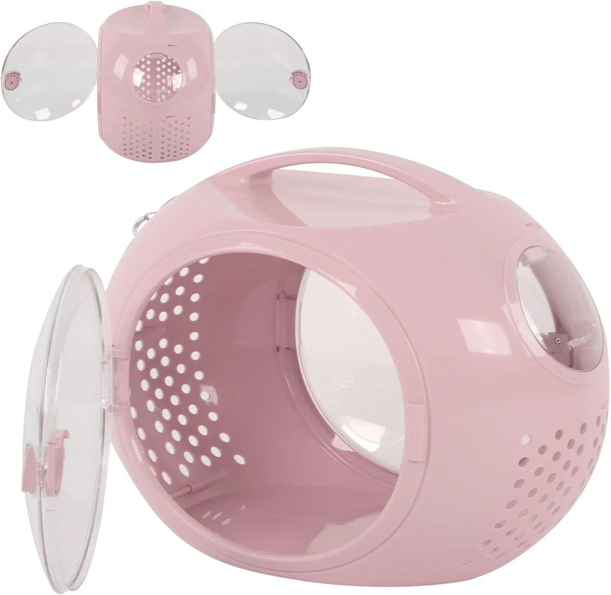 Portable pet backpack-style transportation case. space capsule-style backpack-style pet backpack. suitable for small dogs. cats and small pets (white version)
