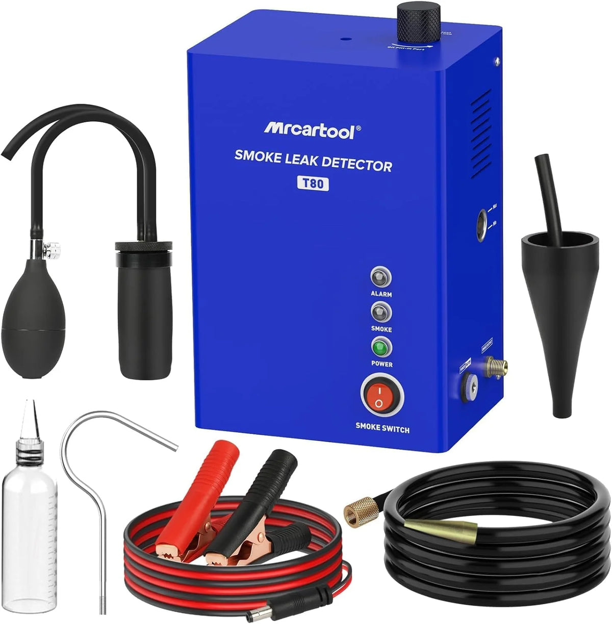 Smoke machine leakage tester. 12-volt DC car smoke machine leakage detector. equipped with an air flow meter and an oil level gauge. suitable for all vehicles.