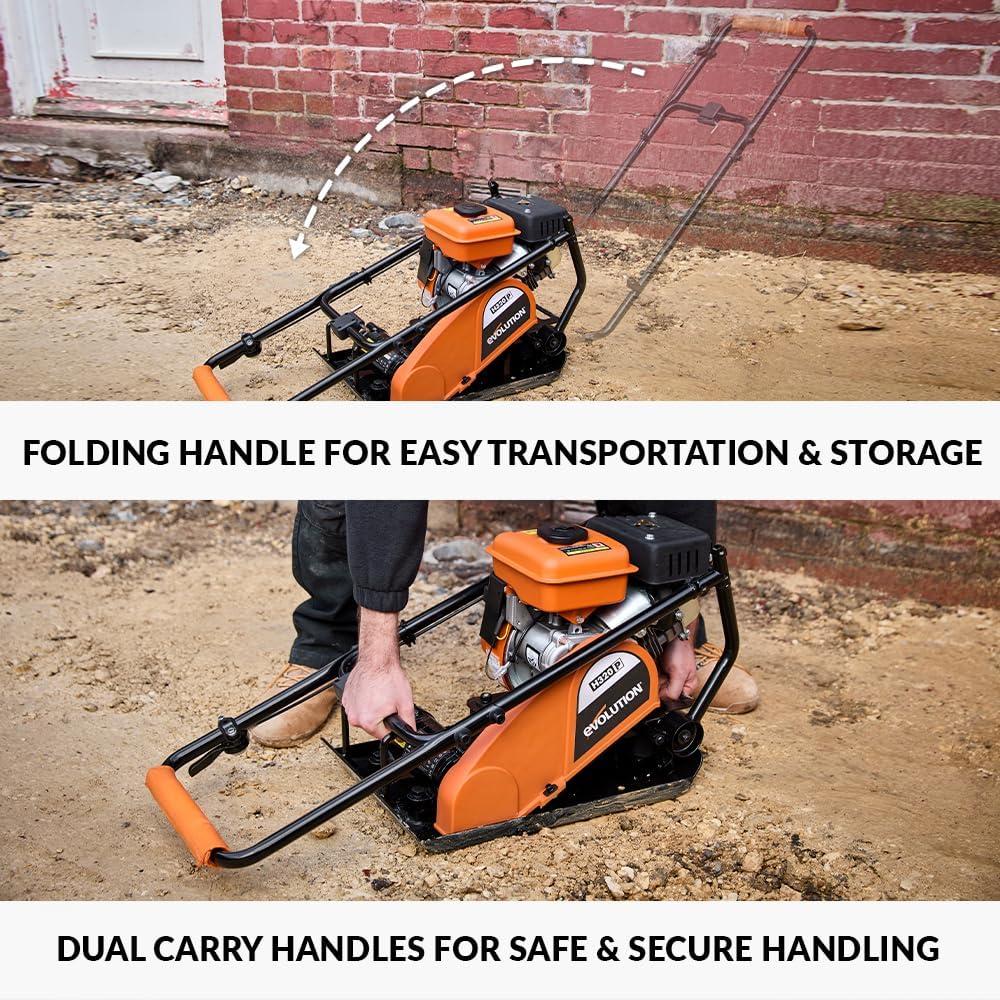 Electric Compactor Plate - Ideal For Levelling Pavement. Artificial Turf Ground Preparation. Patio. Blockwork. Sand. Soil & More