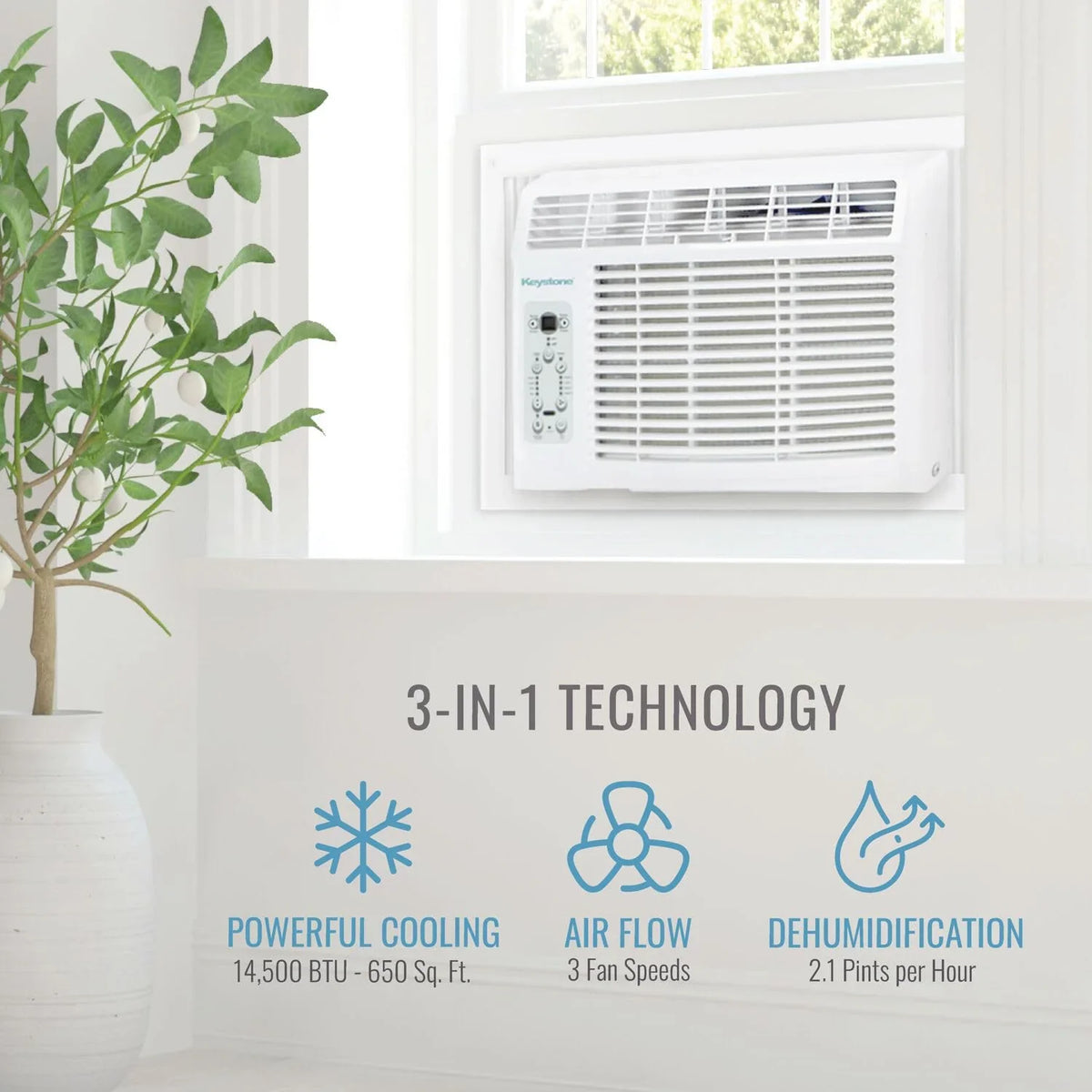 14.500 BTU Window Air Conditioner and Dehumidifier