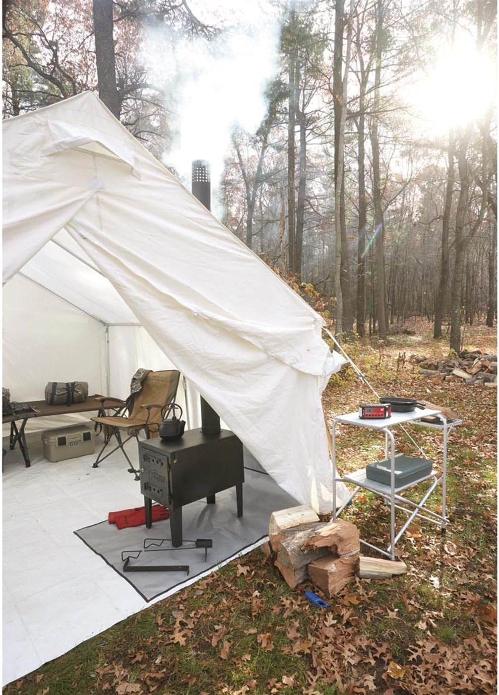 Guide Gear Large Outdoor Wood Burning Stove Portable with Chimney Pipe for Cooking. Camping. Tent. Hiking. Fishing. Backpacking