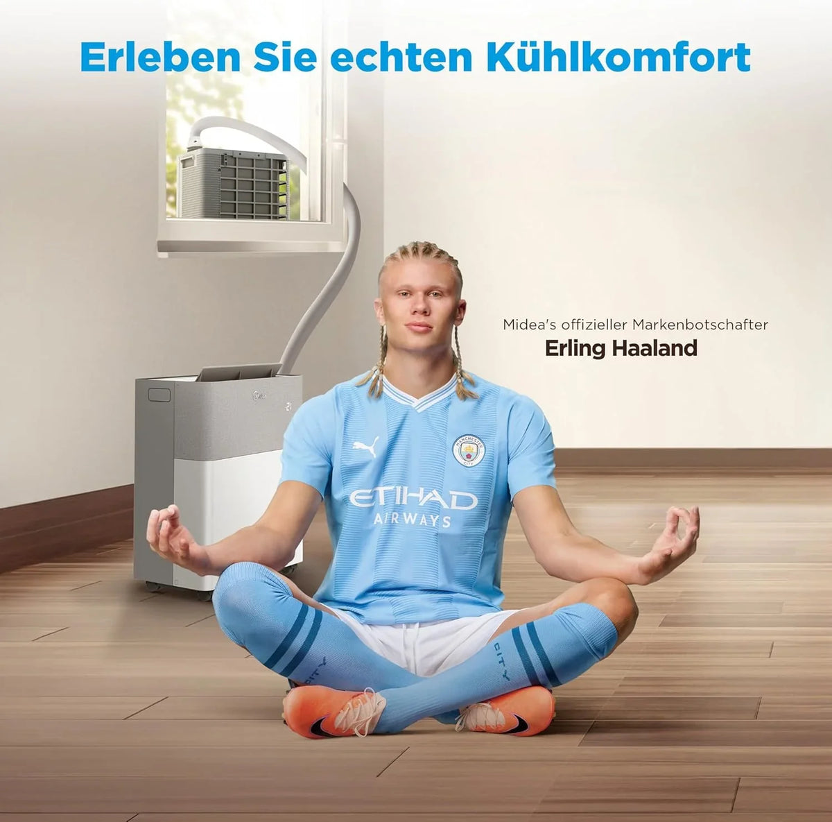 Midea Portasplit Klimaanlage. Mobile Wärmepumpe. Kühlen A++/Heizen A+. 12000 BTU 3. 5kW. für Räume bis zu 42 m² / 105 m³. nur 39 dB(A) im Silent-Modus