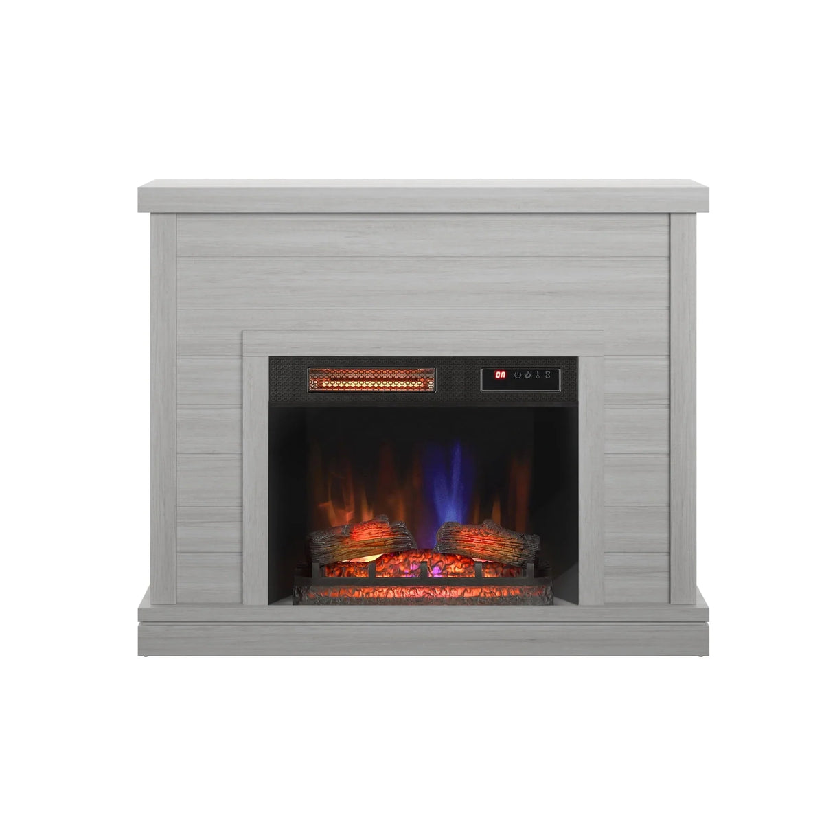 52 Shiplap Wall Fireplace Mantel. Modern Electric Fireplace with 3D Flame Effect Insert for Home Decor