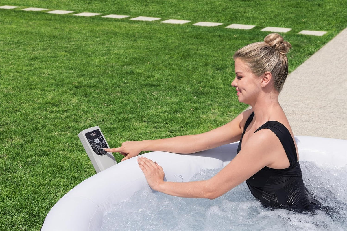 71 x 26-Inch Inflatable Hot Tub Spa for 2-4 Persons. Portable. with 2 Covers. Black