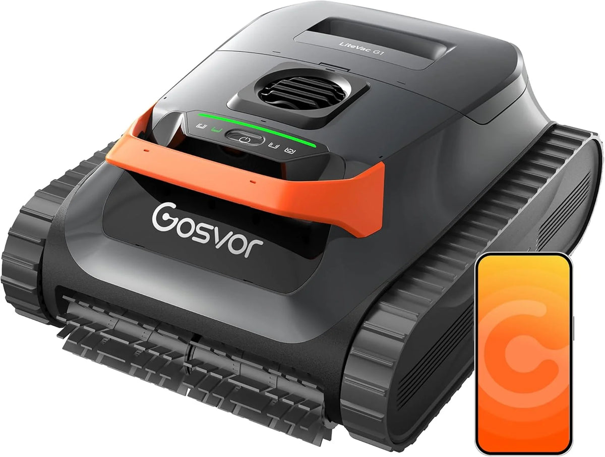 (2026 Neu) Gosvor Poolroboter Wand und Boden. Wasserlinie. Flachzone 4-in-1. Bis zu 200 Min. Laufzeit. Leichtgewicht 6.9 KG. 3μm Ultrafeiner Filter.