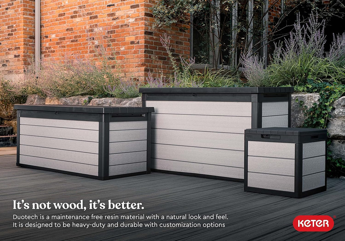 200 Gallon Resin Deck Box. Extra Large Outdoor Storage Container for Patio. Garden. Yard and Pool Area