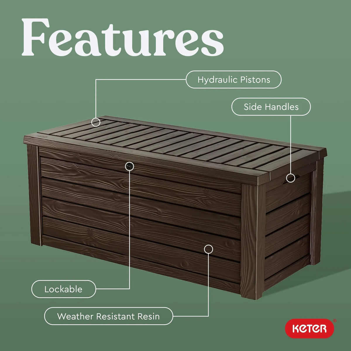 150 Gallon Outdoor Deck Box with Bench Seat. Large Storage Container for Patio. Garden. Yard and Pool Area