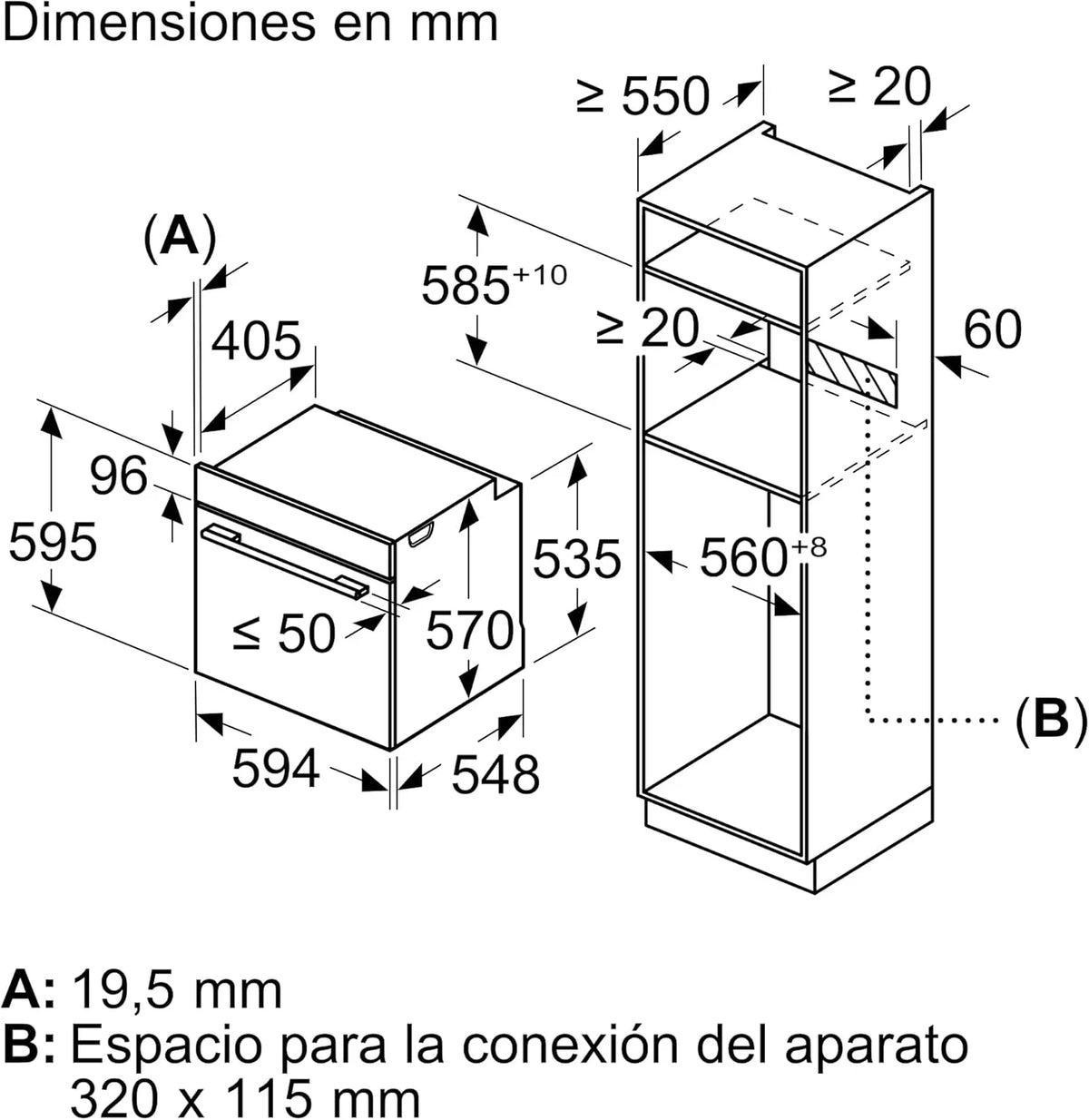 Bosch - Horno multifunción pirolítico. 60 cm. de ancho. Serie 6. Home Connect. 3D Hotair. Autolimpieza. Mandos ocultables. Nergo. HBG578ES7