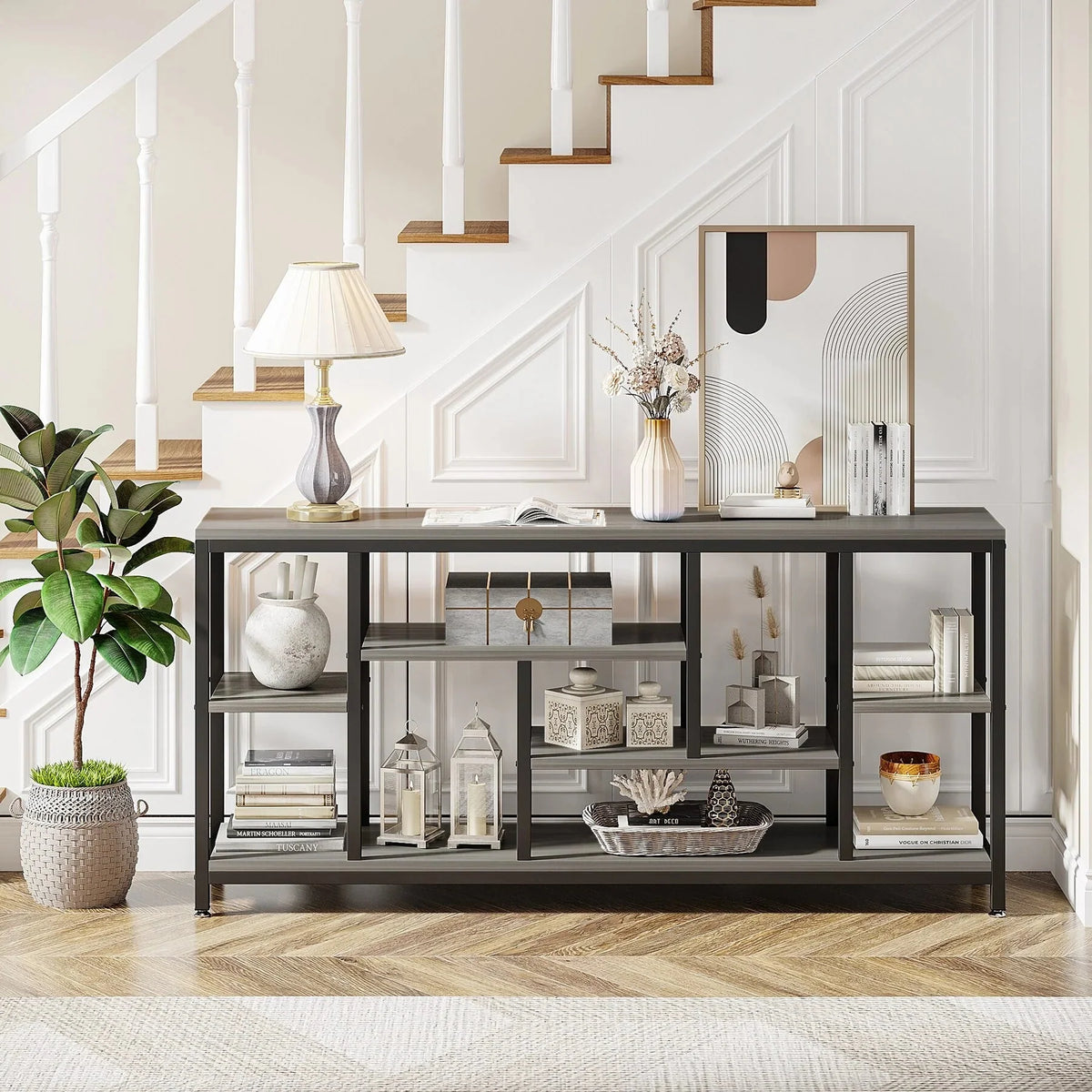 70.9 Inch Console Sofa Table with Storage. 3-Tier Entryway Table for Hallway