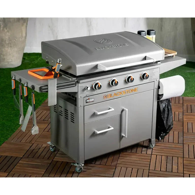 36 4-Burner Propane Griddle Station – 768 sq in Cooking Surface with Hood & Cabinet