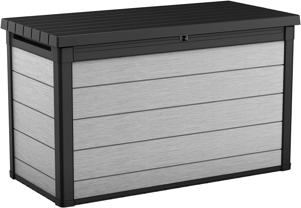 200 Gallon Resin Deck Box. Extra Large Outdoor Storage Container for Patio. Garden. Yard and Pool Area