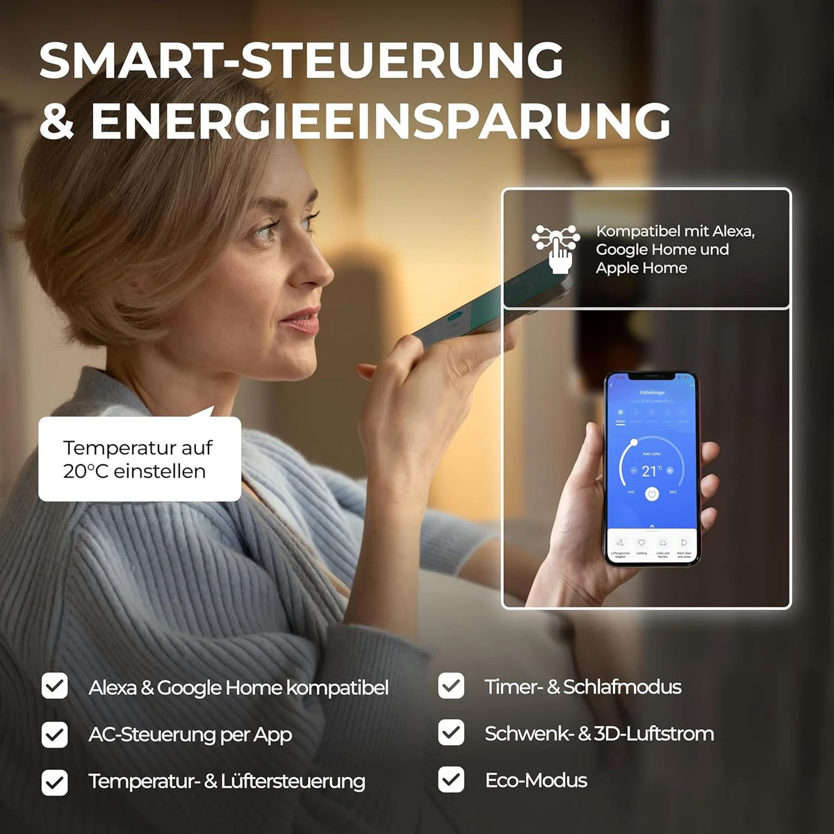 Kältebringer Multisplit Klimaanlage 2 Innengeräte - 18000 BTU - 5.3 kW - Inverter Klimagerät mit Heizfunktion. WiFi und App - sehr leise &