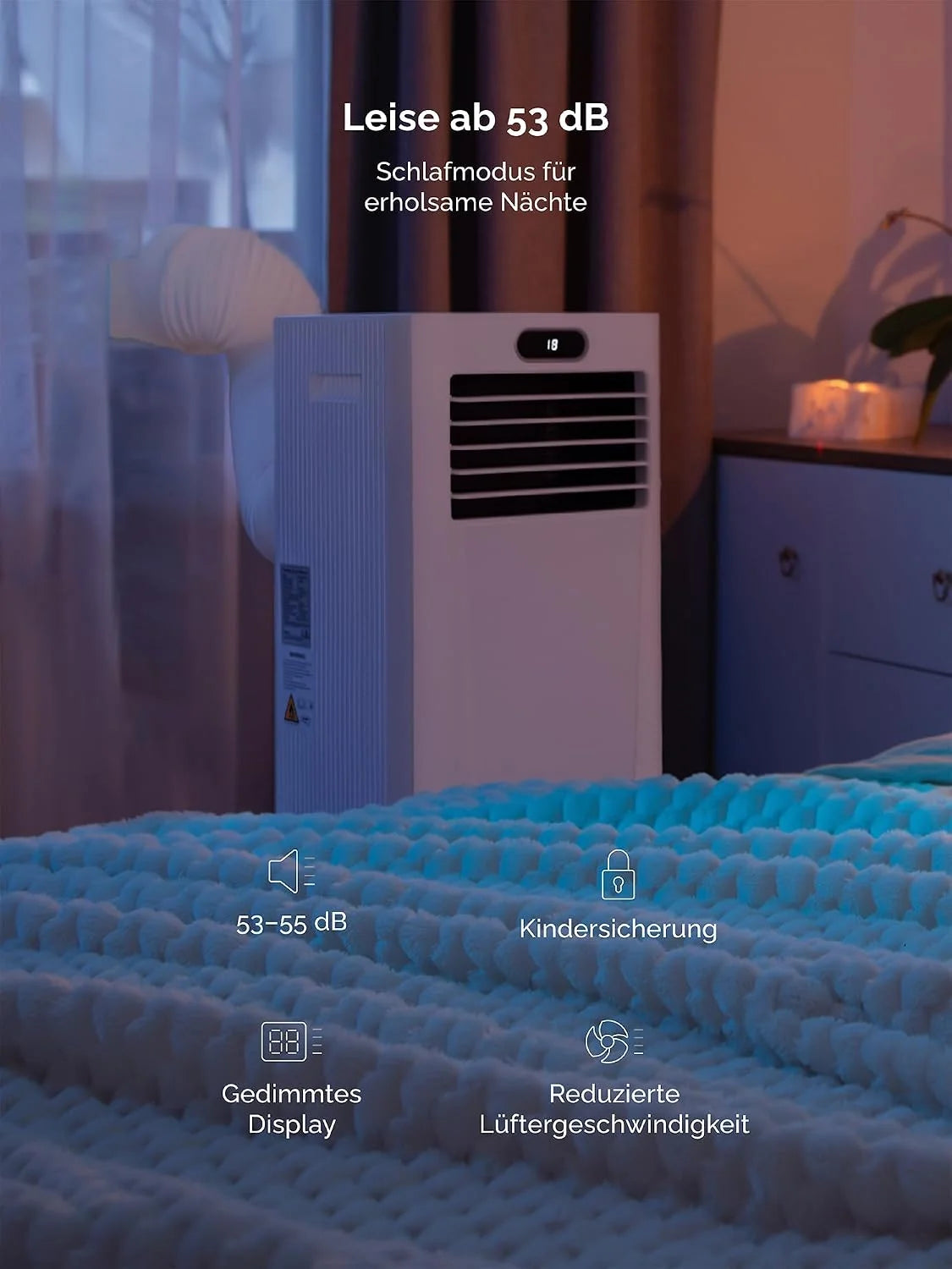 MeacoCool MC Series Pro 10000 BTU Mobile Klimaanlage mit App-Steuerung. Fernbedienung. Energieklasse A. leise (53 dB). 4-in-1 Kühlung. 18–28 m².