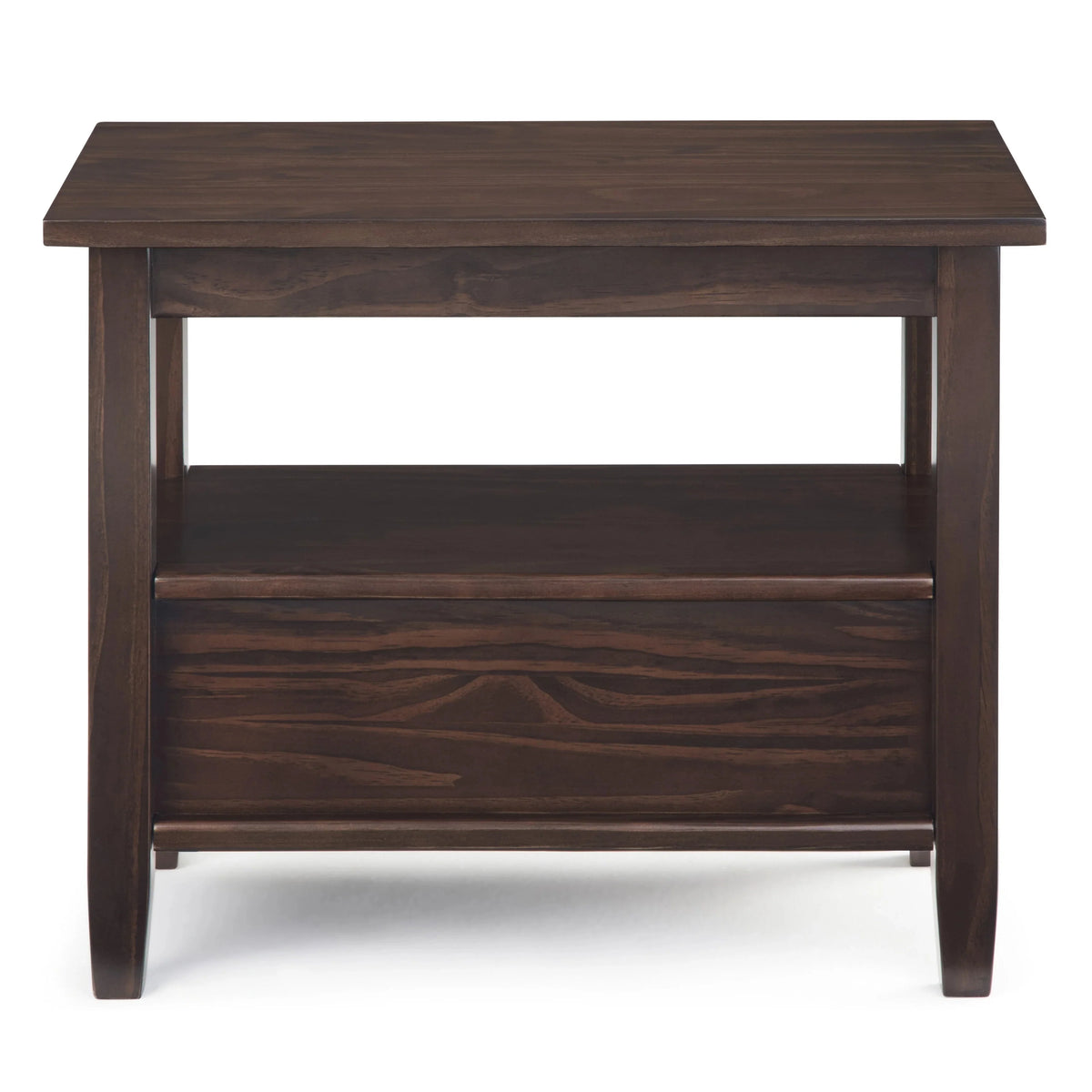 14 Wide Solid Wood Narrow Side Table. Rectangle Transitional Style Accent Table