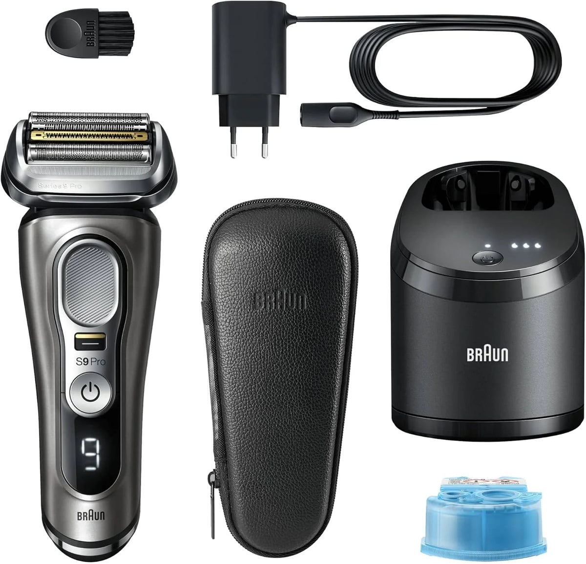 Braun Series 9 Pro Premium Rasierer Herren. Testsieger Stiftung Warentest. 4+1 Scherkopf. Elektrorasierer & Trimmer. Reinigungsstation. 60 Min