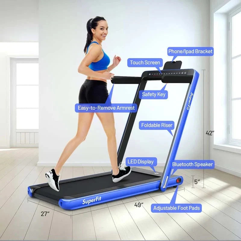 2-in-1 Folding Electric Treadmill. 2.25 HP. Under-Desk. with Dual Display and Smart App Control