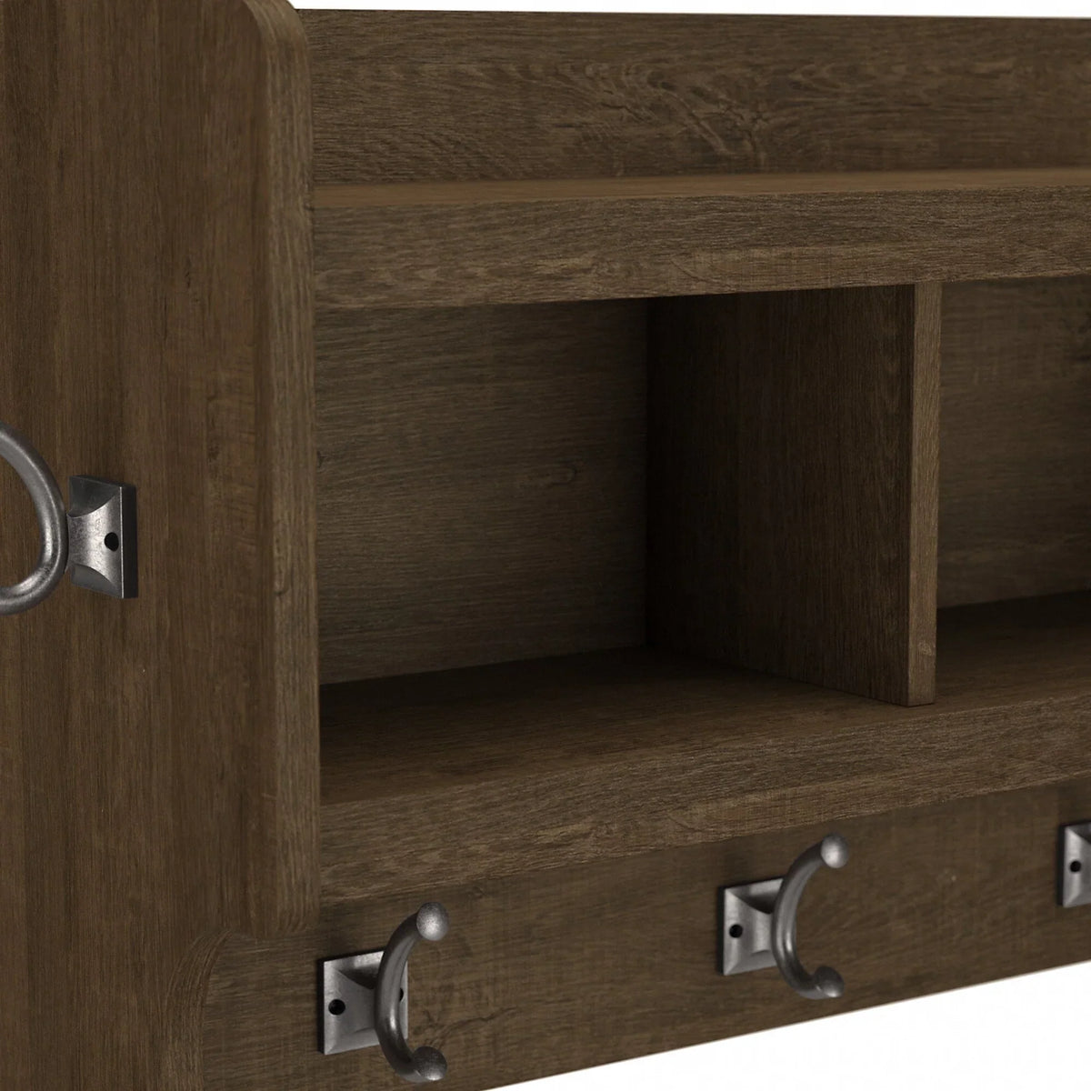 40 Inch Wall Mounted Coat Rack with Shelf. Wooden Entryway Storage and Hanging Organizer
