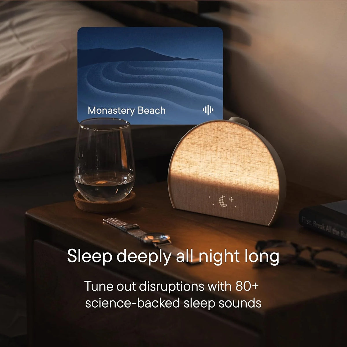 Sunrise alarm clock. audio equipment. smart lamp (rubber material) - White noise mode. screen-free sleep program