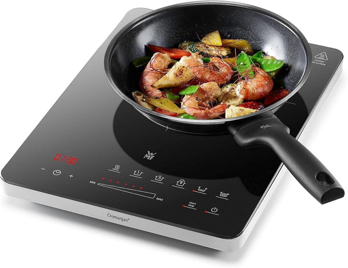 WMF Kult X Doppel- Induktionskochfeld 2 Platten. Kochplatte bis 28 cm. 2 Kochzonen. 8 Stufen. Topferkennung.Touch-Display. Glaskeramik. Timer-Funktion