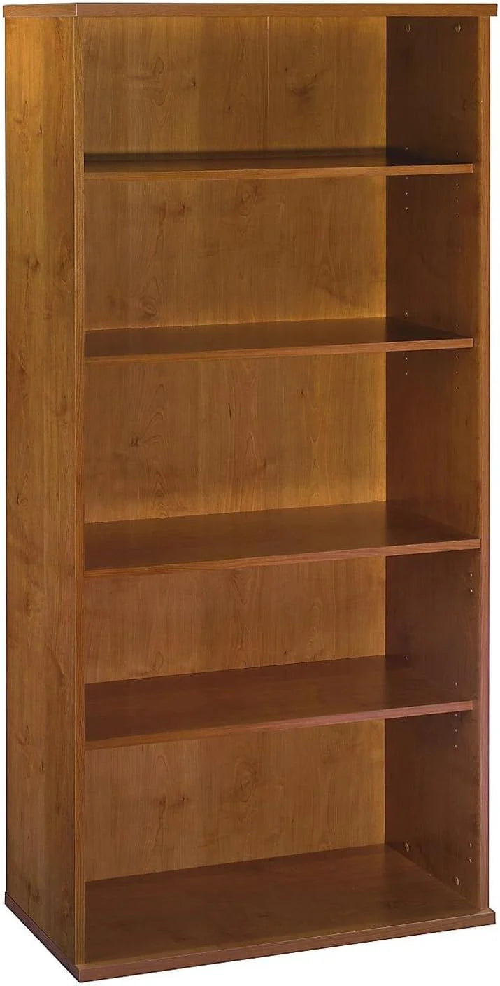 Bush Business Furniture Series C Tall 5 Shelf Bookcase in Mocha Cherry. Large Bookshelf for Home and Professional Office