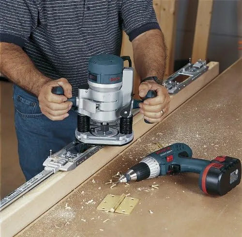 12-Amp 2.25 HP Wood Router Combo Kit with Plunge Router. Fixed Base and Variable Speed