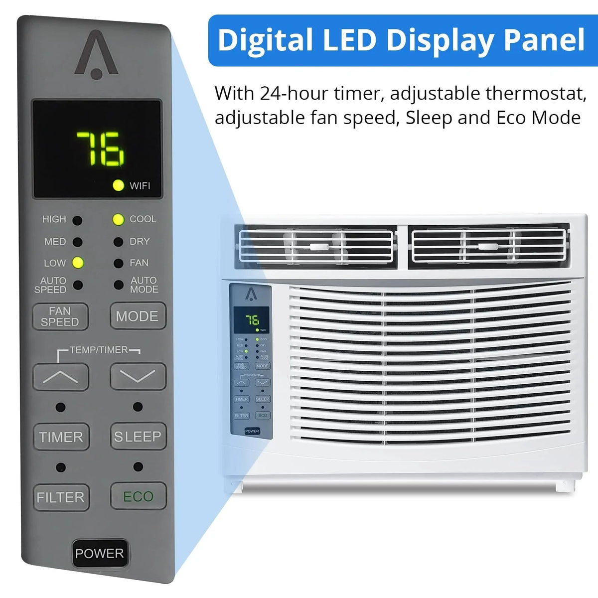 6.000 BTU 115V Window Air Conditioner with Reusable Filter. for Rooms Up to 250 Sq. Ft.