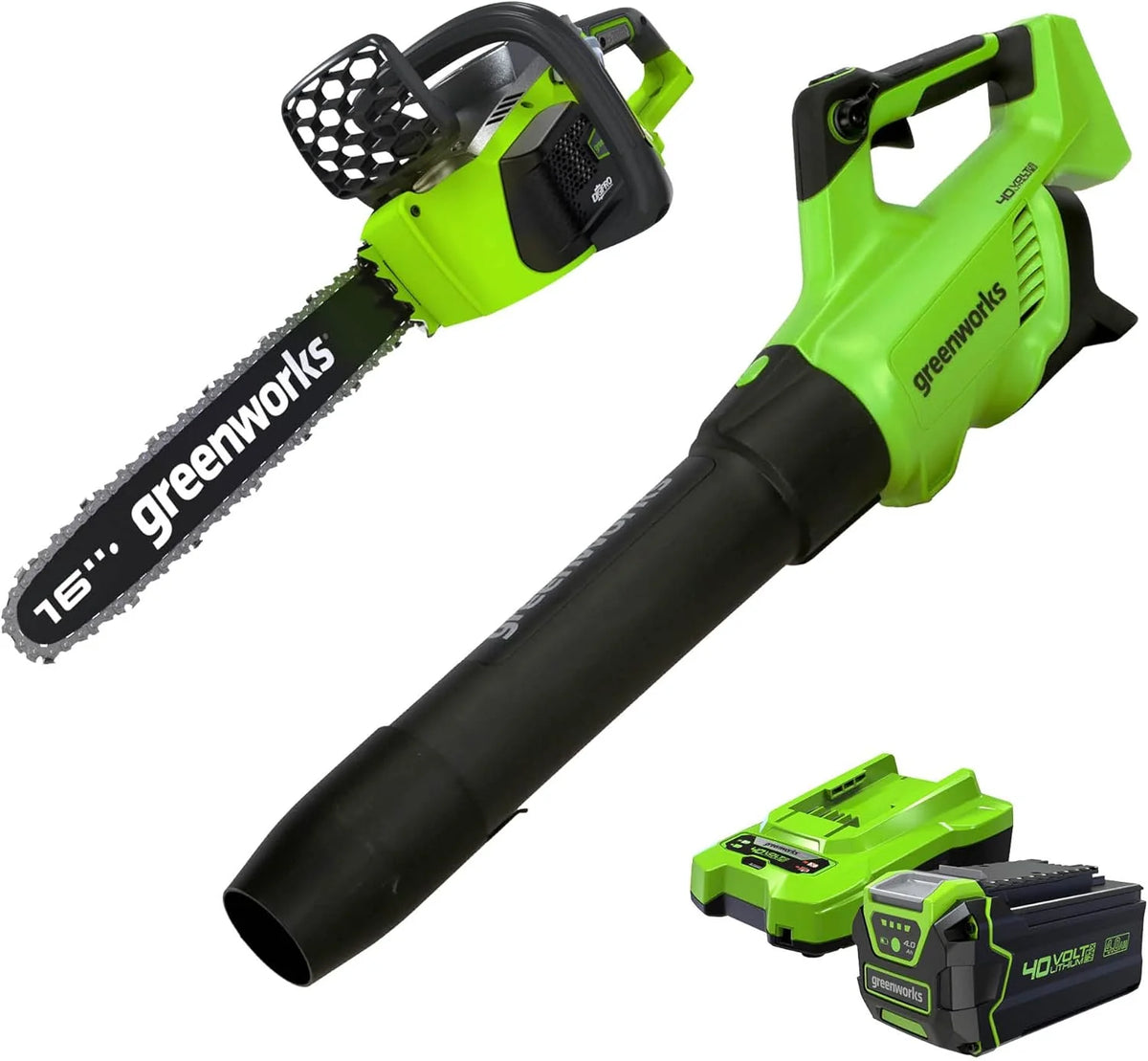 40V 16-inch electric saw. equipped with 4Ah USB battery (power bank) and standard charger