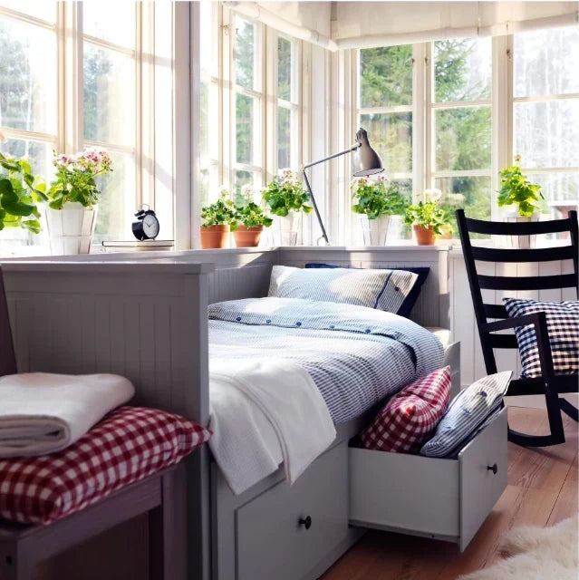 HEMNES Cama día con 3 cajones Gris. 80x200 cm