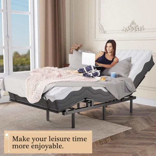 Adjustable Bed Frame -Wireless Remote -Memory Function -Adjustable Bed Base -Head and Foot Lift Incline -Zero Gravity -Quiet Motorfor Lying Down.