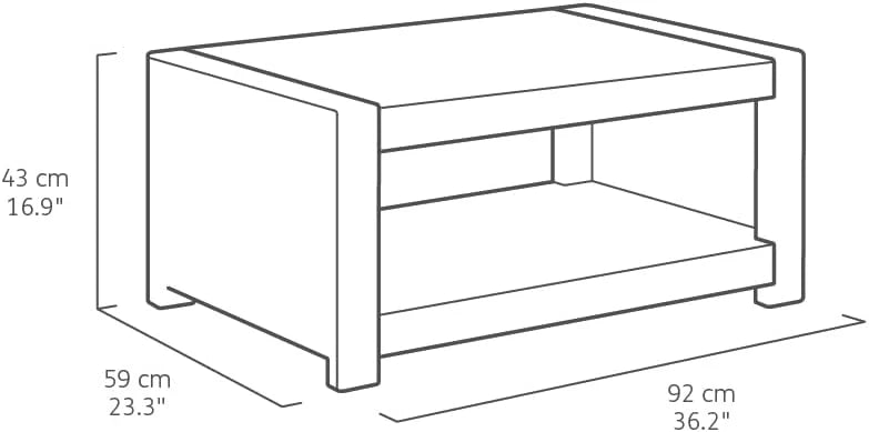 Allibert by Keter Modena Gartenmöbel Set aus Kunststoff. inkl. Sitzkissen. grau. 4-teilig. 2 Sessel. Sofa & Tisch. für Garten. Balkon & Terrasse.