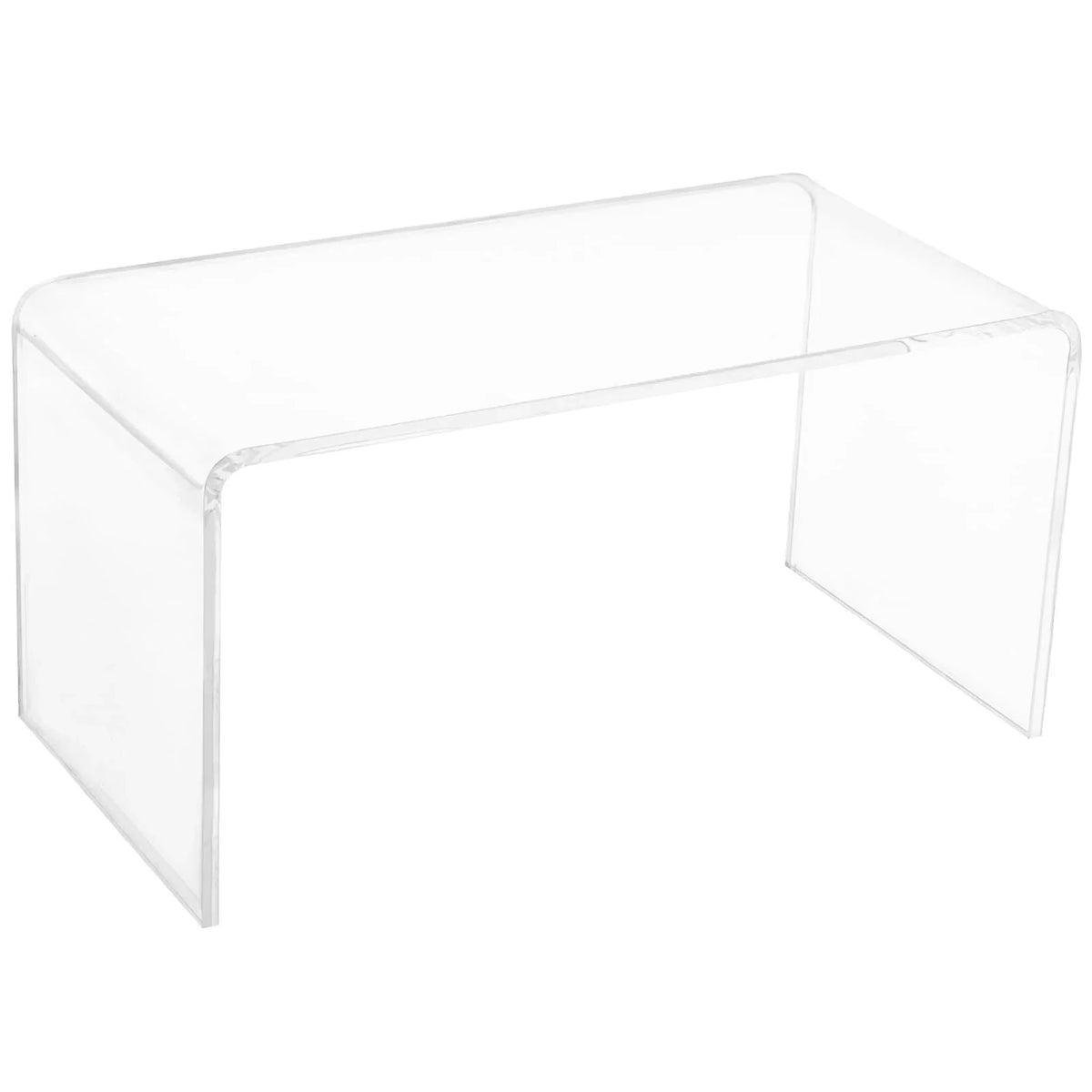 32 Clear Acrylic Waterfall Coffee Table. 20mm Thick Rectangle Modern Transparent Table for Living Room