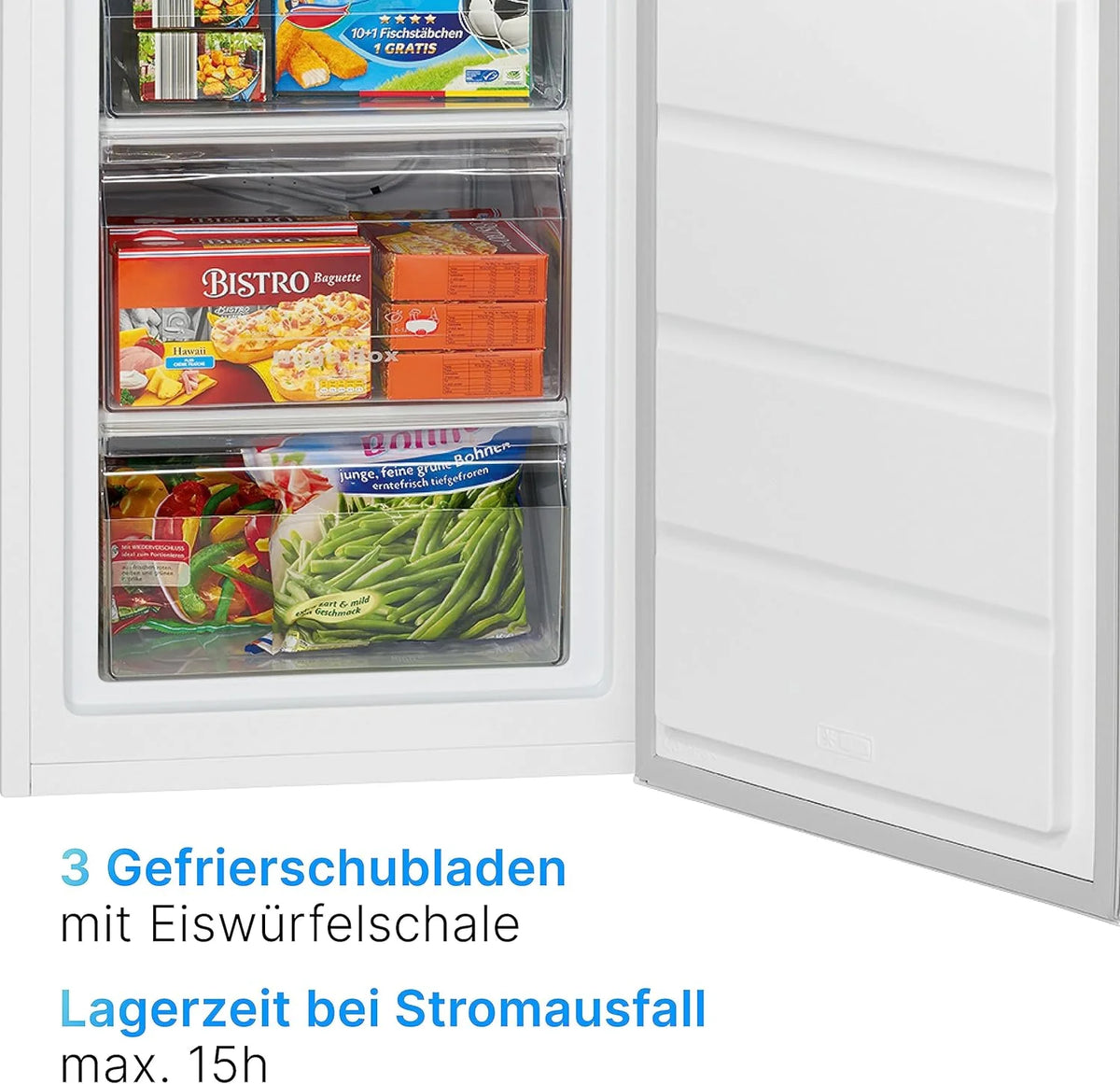 Bomann Gefrierschrank 85L Nutzinhalt. Gefrierschrank klein mit 3 Schubladen. wechselbarer Türanschlag. Freezer mit 4 Sterne-Kennzeichnung. leise &