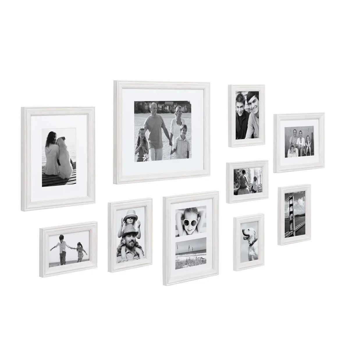 10-Piece Wood Gallery Wall Picture Frame Set. Decorative Photo Display Frames for Living Room. Bedroom and Home Decor